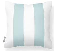 Izabela Peters Outdoor Cushions Waterproof, 43 cm, Filled Outdoor Cushion, Duck Egg Blue - 2 Stripes, Garden Furniture Cushions, Outdoor Seat Cushions, Garden Chair Cushions