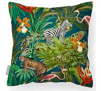 Izabela Peters Outdoor Cushions Waterproof, 43 cm, Filled Outdoor Cushion, Jungle Fusion - Teal, Garden Furniture Cushions, Outdoor Seat Cushions, Garden Chair Cushions