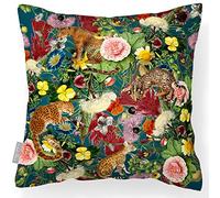 Izabela Peters Outdoor Cushions Waterproof, 43 cm, Filled Outdoor Cushion, Junglescape - Teal, Garden Furniture Cushions, Outdoor Seat Cushions, Garden Chair Cushions