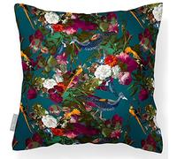 Izabela Peters Outdoor Cushions Waterproof, 43 cm, Filled Outdoor Cushion, Manor House Garden- Teal, Garden Furniture Cushions, Outdoor Seat Cushions, Garden Chair Cushions