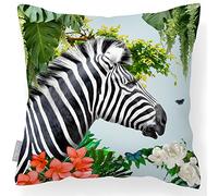 Izabela Peters Outdoor Cushions - Waterproof, 43 cm, Filled, Zara's Zebra - Duck Egg Blue, Garden & Chair Cushions