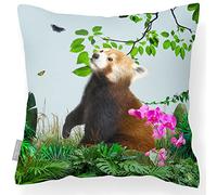 Izabela Peters Outdoor Cushions - Waterproof, 43 cm, Rare Red Panda - Duck Egg Blue, Garden & Chair Cushions