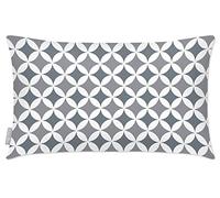 Izabela Peters Outdoor Cushions Waterproof, 50 x 30 cm, Filled Outdoor Cushion, Bahia - Grey & White, Garden Furniture Cushions, Outdoor Seat Cushions, Garden Chair Cushions