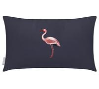 Izabela Peters Outdoor Cushions Waterproof, 50 x 30 cm, Filled Outdoor Cushion, Flamingo - Graphite, Garden Furniture Cushions, Outdoor Seat Cushions, Garden Chair Cushions