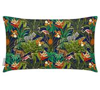 Izabela Peters Outdoor Cushions Waterproof, 50 x 30 cm, Filled Outdoor Cushion, Jungle Fusion - Midnight, Garden Furniture Cushions, Outdoor Seat Cushions, Garden Chair Cushions