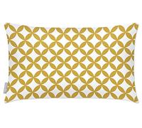 Izabela Peters Outdoor Cushions Waterproof, 55 x 35 cm, Filled Outdoor Cushion, Bahia - Mustard & White, Garden Furniture Cushions, Outdoor Seat Cushions, Garden Chair Cushions