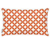 Izabela Peters Outdoor Cushions Waterproof, 60 x 40 cm, Filled Outdoor Cushion, Bahia - Morc Orange & White, Garden Furniture Cushions, Outdoor Seat Cushions, Garden Chair Cushions