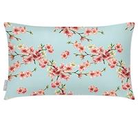 Izabela Peters Outdoor Cushions Waterproof, 60 x 40 cm, Filled Outdoor Cushion, Cherry Blossom - Duck Egg, Garden Furniture Cushions, Outdoor Seat Cushions, Garden Chair Cushions