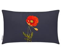 Izabela Peters Outdoor Cushions Waterproof, 60 x 40 cm, Filled Outdoor Cushion, Poppy - Graphite, Garden Furniture Cushions, Outdoor Seat Cushions, Garden Chair Cushions