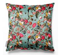 Izabela Peters Velvet Cushions - Eco-Friendly, 50 cm, Monkey Puzzle - Blue Surf, Chair & Sofa Cushions