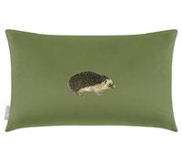 Izabela Peters Velvet Cushions - Filled, 55 x 35 cm, Hedgehog - Sage, Eco-Friendly, Chair & Sofa Seat Covers Included