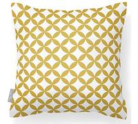 Izabela Peters Waterproof Outdoor Cushions, 43 cm, Filled, Bahia - Mustard & White, Garden & Chair Cushions