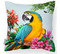Izabela Peters Waterproof Outdoor Cushions, 43 cm, Filled, Princely Parrot - Duck Egg Blue, Garden & Chair Cushions