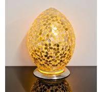 izar medium gold flower egg design mosaic glass table lamp
