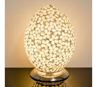 izar medium opaque flower design mosaic glass egg table lamp