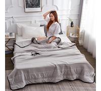 Izbdcy Comfy Sleepers Cooling Blanket - Ice Cooling Calming Blanket Uses Advanced Cool Technology, Summer Double-sided Moisture-Proof Blankets for Night Sweats Hot Sleeper (Silver Grey, King)