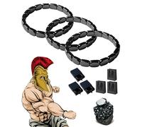 Izbdcy Hemys Hematite Bracelet Men, 2025 New Hemys Mens Bracelet - Natural Way to Reclaim Your Masculine Edge, Legendary Hematite for Men - Inspired by Roman Generals & Viking Warriors (3Pcs)