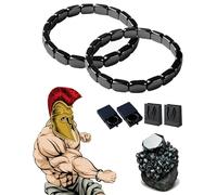 Izbdcy Korvos Hematite Bracelet, 2025 New Hemys Hematite Bracelet Men - Natural Way to Reclaim Your Masculine Edge, Legendary Hematites for Men - Inspired by Roman Generals & Viking Warriors (2Pcs)