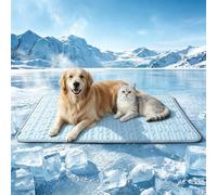 Izbdcy Majicolix Dog Cooling Mat Self Cooling Pet Pad ，Blue：16 * 20in | Breathable Pet Cooling Pad With Soft Fabric Layers For Dogs Cats Home Crate Car
