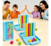 Izbdcy Mini Color Stack Challenge - Portable Brain Teaser Travel Game with 40 Color Rings, Logic Puzzle Fidget, Handheld Color Matching Mind Game for Road Trips, Classroom, Family Fun (2pcs)