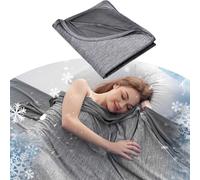 Izbdcy The Cold Blanket,Cooling Blankets for Hot Sleepers,Throw Blanket for Bed Queen Size Summer Blanket Lightweig,Double Side Enhanced Cooling,No More Waking up Sweaty (Grey, Twin(150 * 200cm))