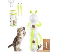 Izbdcy Whack a Worm Cat Toy, Interactive Whack a Worm Cat Toy, Smart Sensor CatToy Caterpillar, Motion Activated Wack a WormPost Toy with Tail, USB Rechargeable, Suction Cup for Stable Play