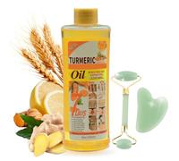 IZBEAUVO Turmeric Massage Oil for Muscle Pain with Gua Sha Tool, Face Oil for Gua Sha Face & Body Moisturiser, Body Repair Oil Remover Dark Spots & Enhance Skin Elasticity for Back, Feet & Leg