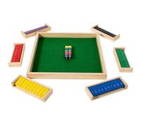 IZDUDO Shut The Box Game, 6 Players Classic Traditional Wooden Board Games with 12pcs Dices, Table Math Educational Toy for 3 4 5 6 7 8+ Years Old, Family Travel Holiday Toys for Kids and Adults, D