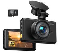 iZEEKER 2.5K Dash Cam, 1440P QHD DashCam with 32G SD Card, Car Dash cam Front with Night Vision, Car Camera with 3-inch IPS Display, 170? Wide Angle,