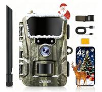 iZEEKER 4G LTE Cellular Wildlife Camera with Night Vision Motion Activated, Security Camera Outdoor Wireless HD 48MP, No WiFi Security Cam, App Control Time Lapse Loop Recording IP66 (with SIM Card)