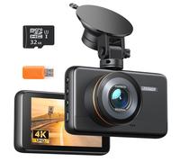 iZEEKER 4K Dash Cam, 2160P Car Camera with Free 32GB Card, Night Vision Dashcam with Loop Recording, G-Sensor Auto Lock, Parking Mode, WDR 400