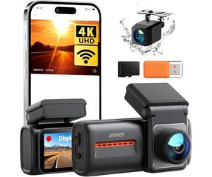 iZEEKER 4K Dash Cam Front and Rear, WiFi 6 Dashcam with FREE 32GB Card, 4K+1080P Dual Dash Camera, 2.99" IPS Display, APP, Night Vision, WDR, G-Sensor, Loop Recording, 24H Parking Mode, Voice Prompt
