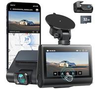 iZeeker 4K Dash Cam Front and Rear, WiFi Car Camera with 32GB SD Card, 3” IPS Display, GPS, 24H Parking Mode, Night Vision, WDR, 170°Wide Angle, G-Sensor, App Control, Loop Recording