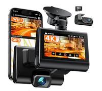 iZEEKER GD850 4K Dash Cam Front and Rear, WiFi, GPS, 3-Inch IPS Touchscreen | 4K+1080P front/rear, WiFi, GPS, Touchscreen, WDR, Parking mode, G-Sensor, 32GB card included