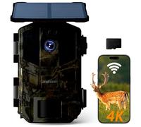 iZEEKER Solar WiFi Wildlife Camera, 4K 64MP Bluetooth Trail Camera with Night Vision Motion Activated 0.1s Trigger Time, 5200mAh Built-in Lithium Battery for Wildlife Watching with 32GB Micro SD Card