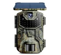 iZEEKER Solar Wildlife Camera 4K 30fps 48MP, Trail Camera with 2600mAh Battery, No WiFi, Night Vision Motion Activated, 0.1s Trigger Time, 2.0" built-in Screen, IP66 Waterproof for Wildlife Watching