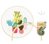 IZEERA Embroidery Set for Beginners Embroidery Kit - DIY Embroidery Starter kit for Adults - Stamped Floral Pattern with Instructions, Threads and Needles for Crewel Sewing Craft Kit