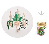 IZEERA Embroidery Set for DIY Cross Stitching Embroidery Kit for Adults Beginners - Stamped Floral Pattern with Instructions, Threads and Needles for Crewel Sewing Craft