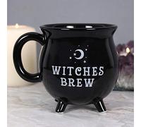 IZEERA Halloween Witches Brew Black Cauldron Mug Stoneware Coffee Tea Soup Cup with Gift Box - Always Remember, Best Friends Gifts for Women Men, Christmas Birthday Presents