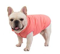 Izefia Dog Coat Cold Weather Coat Windproof Jacket Fleece Warm Dog Vest Winter Thick Clothes Dog Coat for Small Dog Bulldog Medium Cat 1C-Pink M