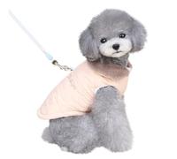 Izefia Dog Coat Cold Weather Windproof Jacket Fleece Warm Sweater Winter Thick Clothes Vest Collar Tank Top for Small Dog Medium Cat Pink M