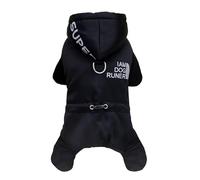 Izefia Dog Coat Pet Apparel Jumpsuit Windproof Cold Weather Coat 4 Legs Sports Jacket Warm Winter Thick Clothes Snow Proof Coat Cotton Dog Coat for Small Dog Medium Dog Cat Black XL