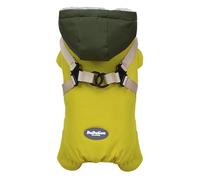 Izefia Dog Coat Pet Apparel Jumpsuit Windproof Cold Weather Coats 4 Legs Jacket Harness Chest Strap Warm Winter Thick Clothes Waterproof Snow Proof Cotton Coat for Small Dog Medium Cat Yellow XXL