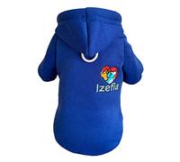 Izefia Dog hoodie Dog Hoodies Clothes Apparel Fleece Dog Sweater Winter Sweatshirt Warm Cotton Loop Basic Dog Hoodie for Small Dog Puppy Cat Blue L