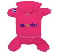 Izefia Dog Hoodie Security Clothes Tracksuit 4 Legs Jumpsuit Fleece Sweater Winter Sweat Shirt Warm Cotton Hoodies for Small Dog Medium Large Cat Magenta XS