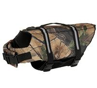 Izefia Dog Life Jacket Swimming Safety Coat Floatation Life Vest Life Saver with Handle for Small Dog Puppy Large Dog (Camouflage Light, L)