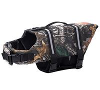 Izefia Dog Life Jacket Swimming Safety Coat Floatation Life Vest Life Saver with Handle for Small Dog Puppy Large Dog (Camouflage, M)