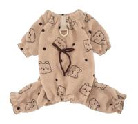 Izefia Dog Sweater Clothes Apparel Fleece Woolen Sweaters Onesie Winter Warm Doll Sweat Shirt 4 Legs Jumpsuit Pajamas Cute Girl Sweater for Small Dog Medium Cat Khaki S