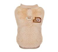 Izefia Dog Sweater Clothes Apparel Fleece Woolen Sweaters Winter Warm Sweat Shirt Soft Pajamas Trendy Pet Face Pattern Vest Sweater for Small Dog Medium Cat Khaki S