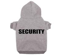 Izefia Security Dog Hoodies Clothes Apparel Winter Sweatshirt Warm Sweater Cotton Puppy Hoodie for Small Dog Medium Large Cat Grey, S